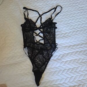 Victoria's Secret Black Lace Bodysuit